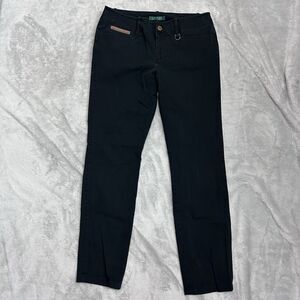 Lauren Ralph Lauren Black Pants Straight Leg Casual Work Business Career Size 8